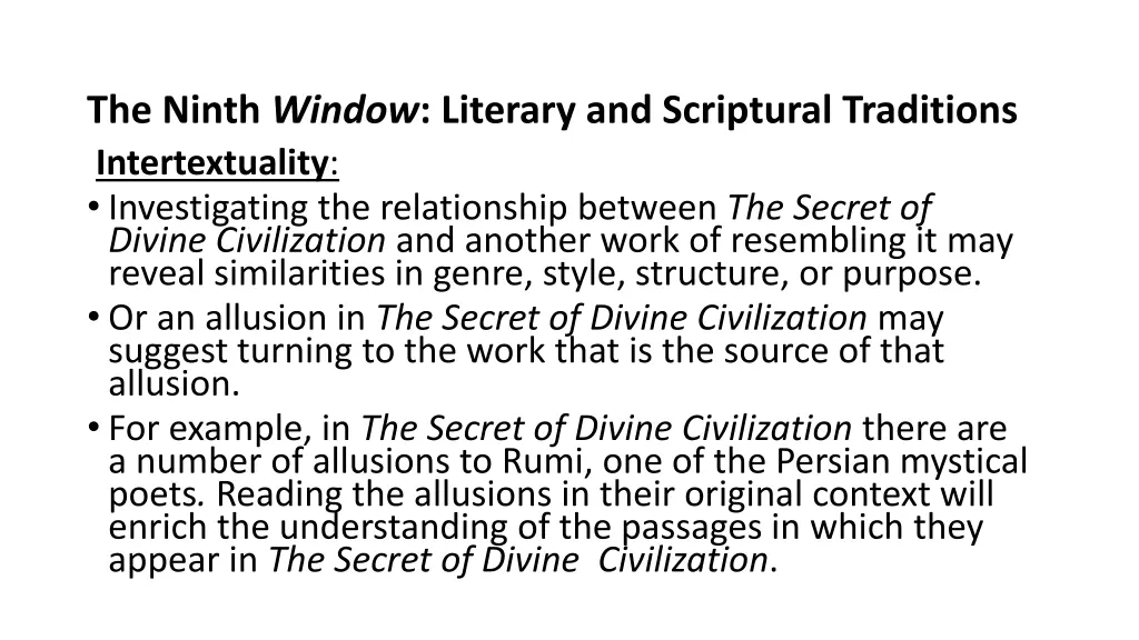 the ninth window literary and scriptural