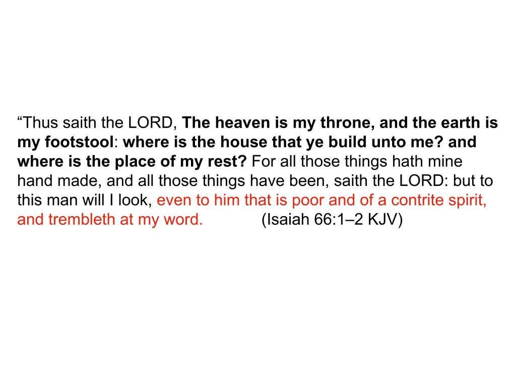 thus saith the lord the heaven is my throne