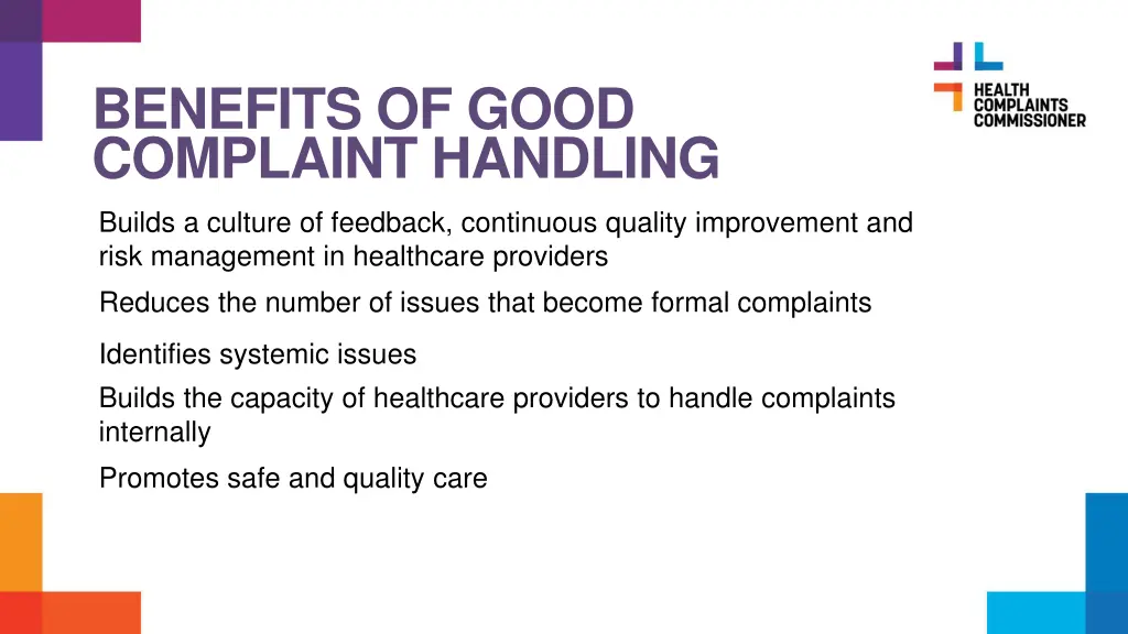 benefits of good complaint handling 2