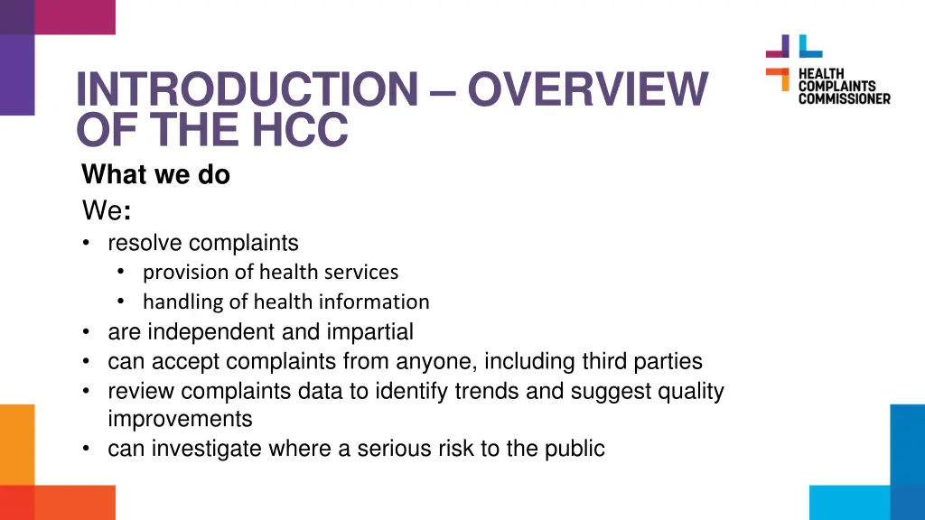 introduction overview of the hcc 1