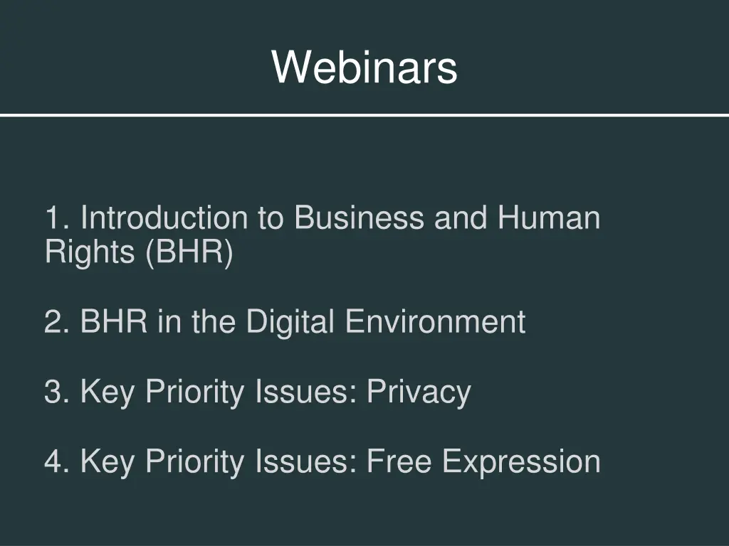 webinars