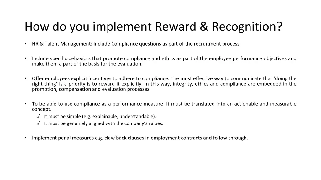 how do you implement reward recognition