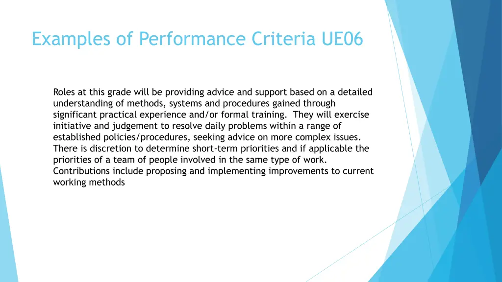 examples of performance criteria ue06