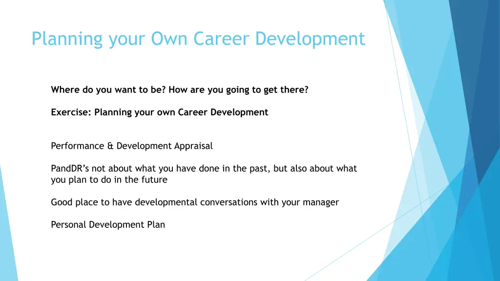 planning your own career development