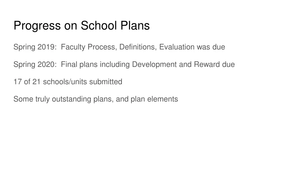 progress on school plans