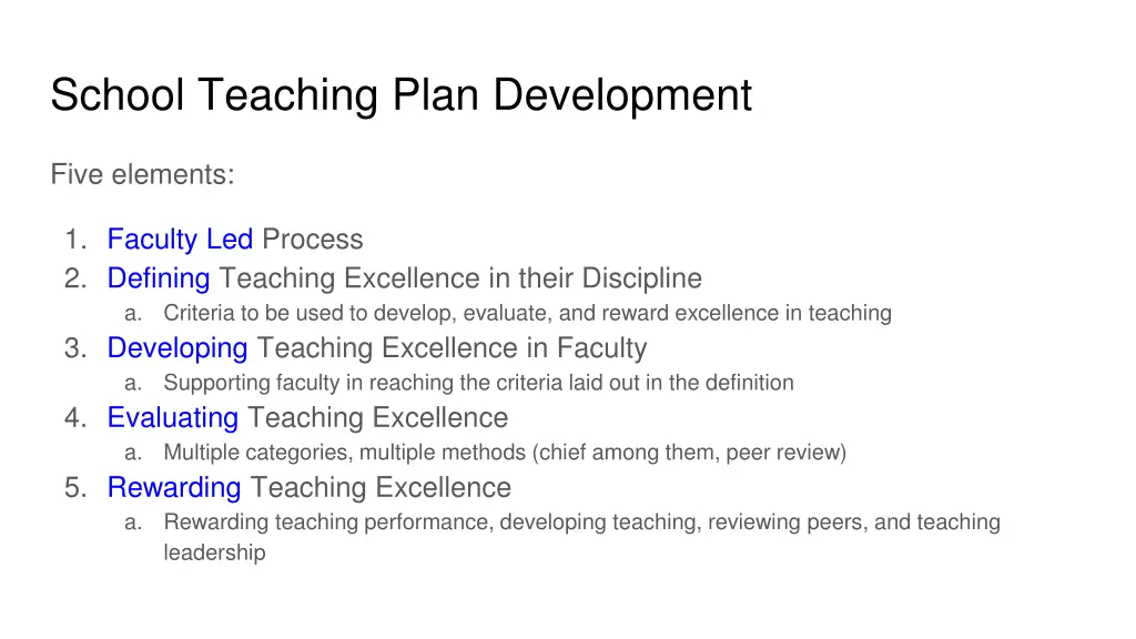 school teaching plan development