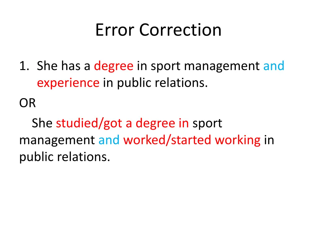 error correction 1