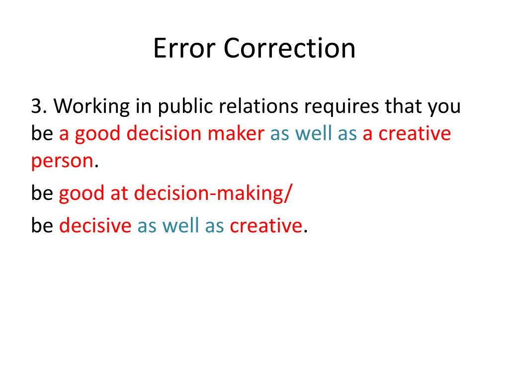 error correction 5