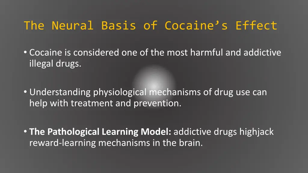 the neural basis of cocaine s effect