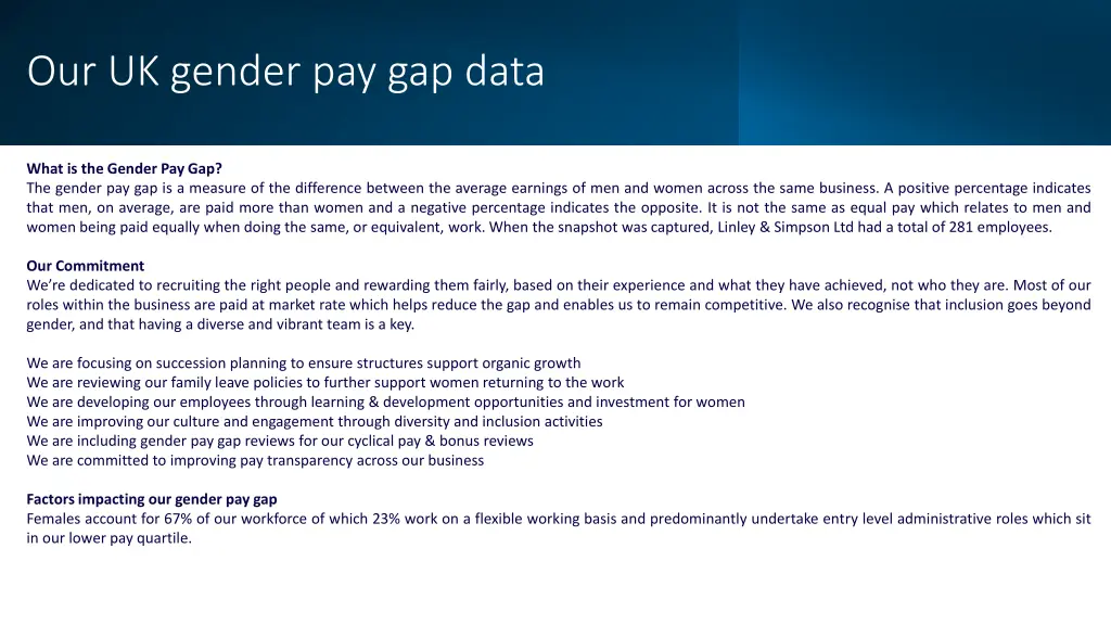 our uk gender pay gap data