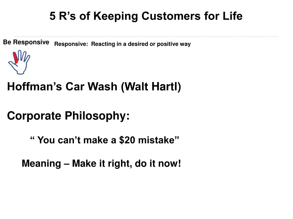 5 r s of keeping customers for life 5