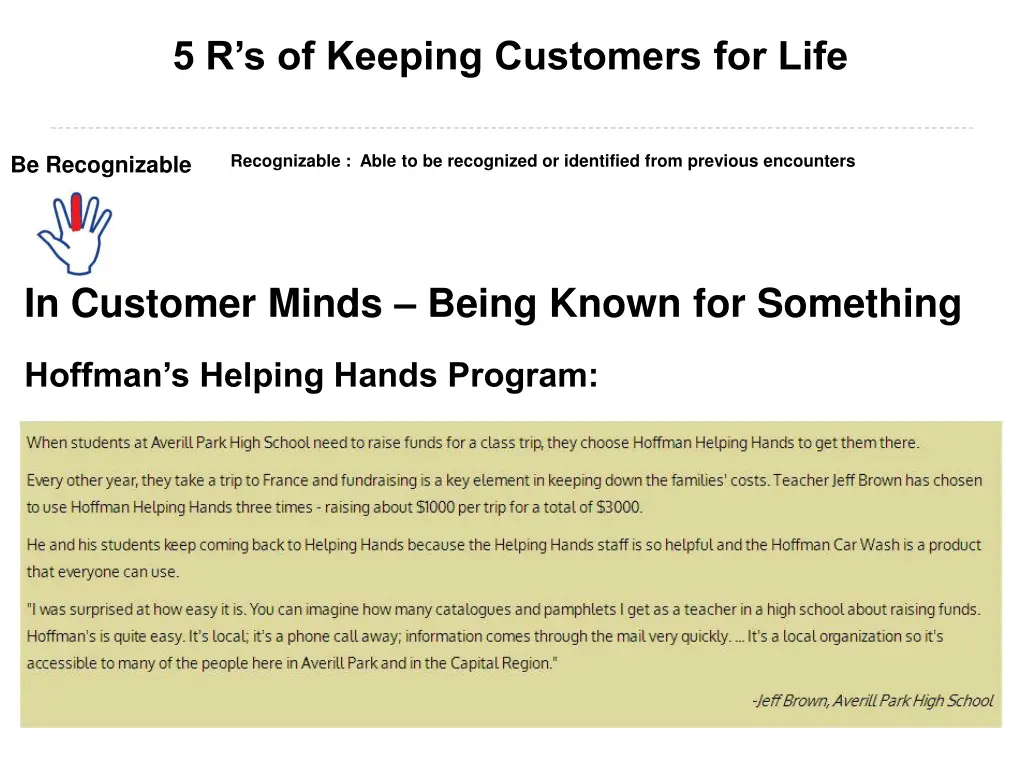 5 r s of keeping customers for life 8