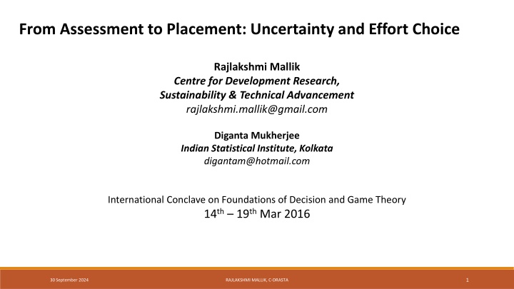 from assessment to placement uncertainty