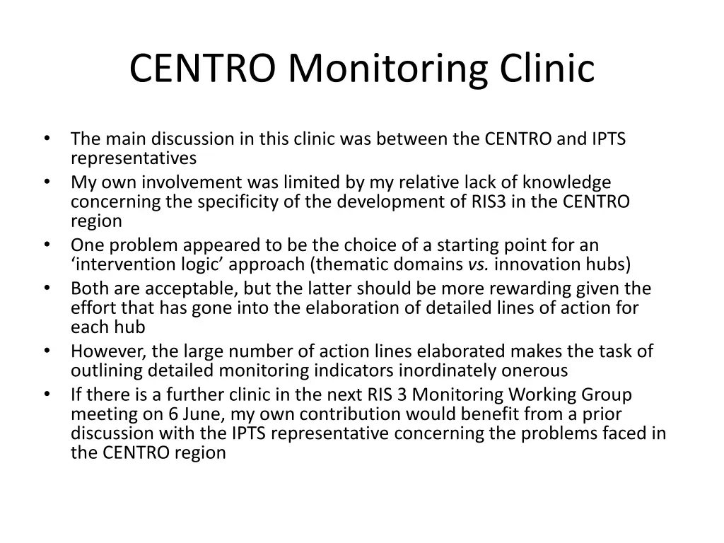 centro monitoring clinic