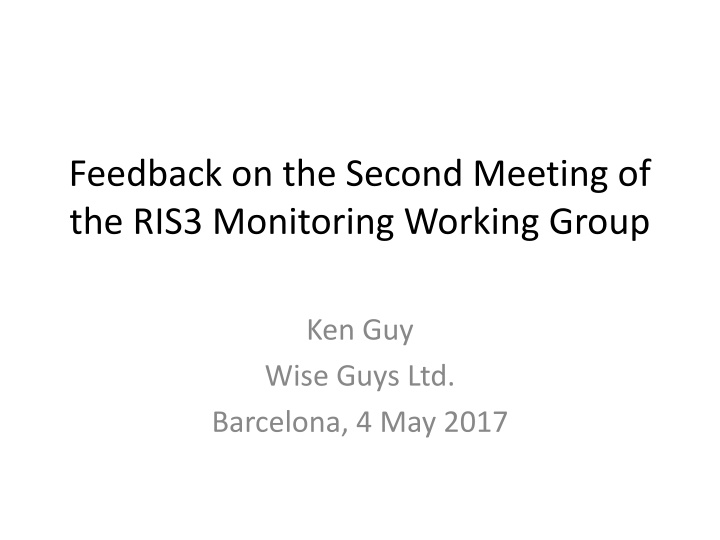 feedback on the second meeting of the ris3