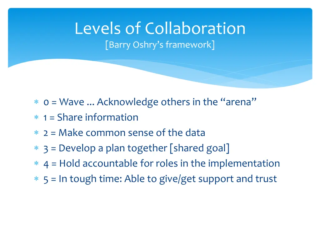 levels of collaboration barry oshry s framework