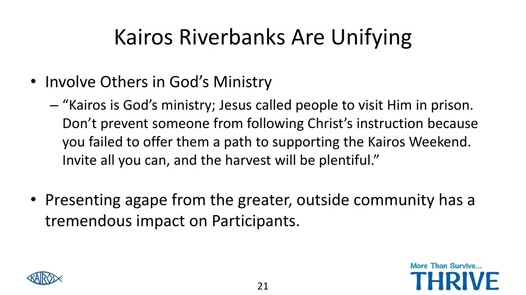 kairos riverbanks are unifying 3