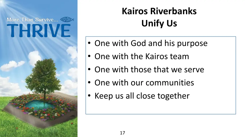 kairos riverbanks unify us