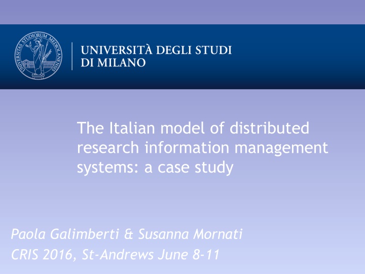 the italian model of distributed research