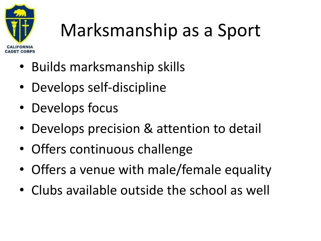 marksmanship as a sport