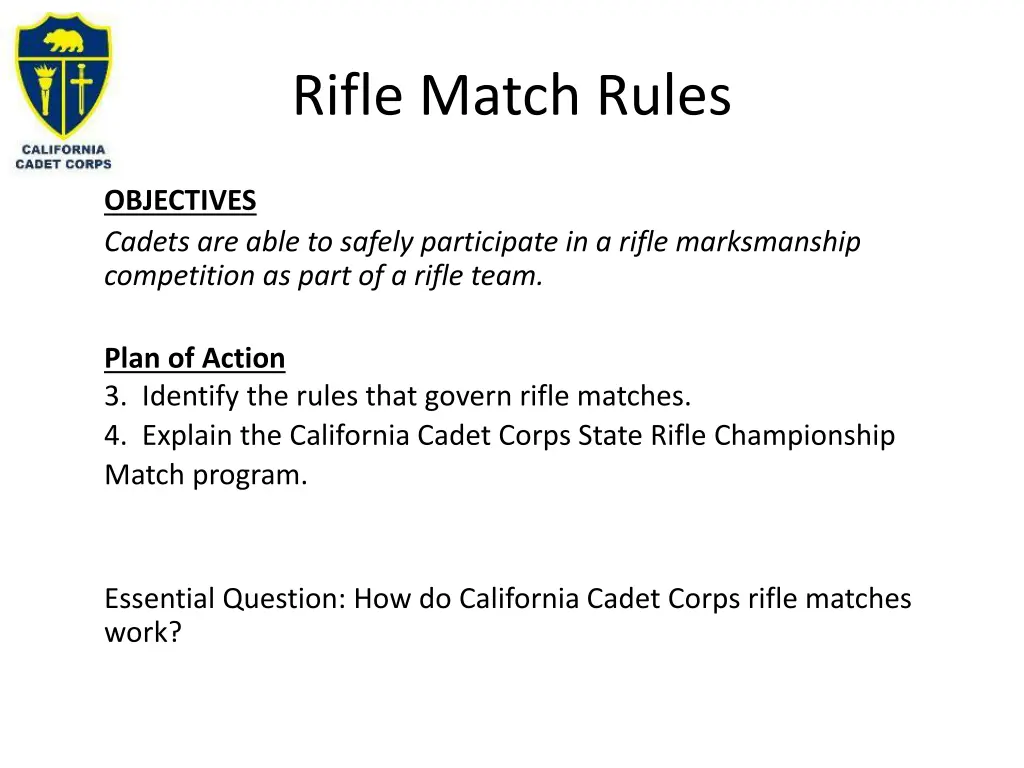 rifle match rules