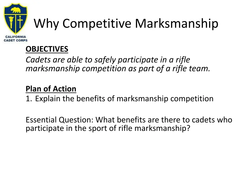 why competitive marksmanship 1