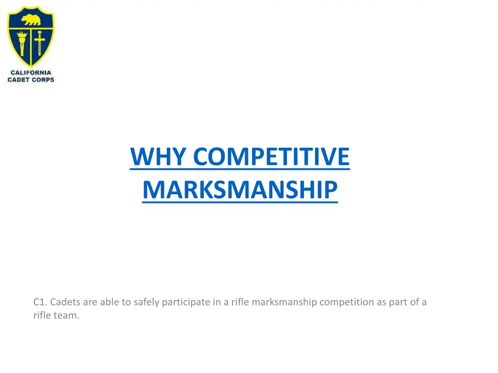 why competitive marksmanship