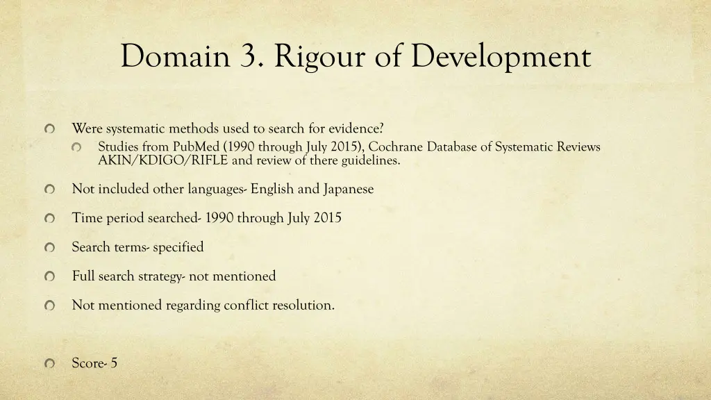 domain 3 rigour of development