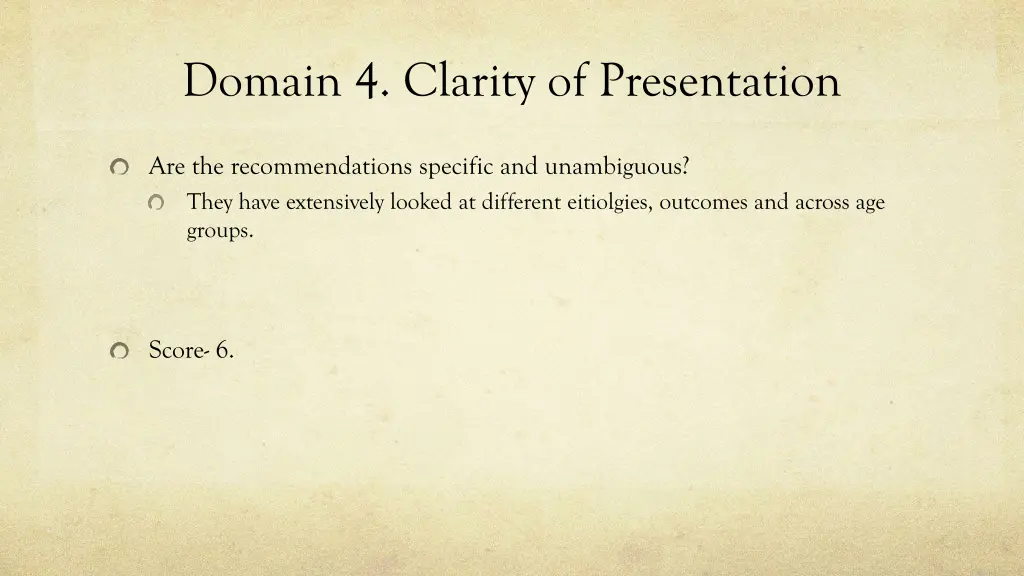 domain 4 clarity of presentation