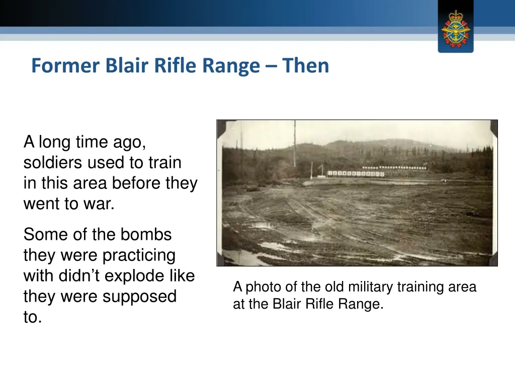 former blair rifle range then