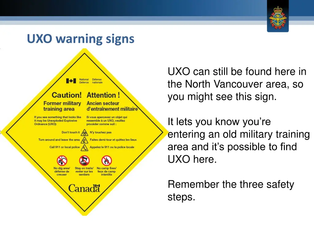 uxo warning signs