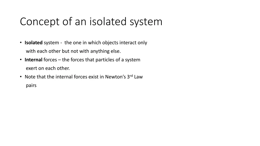 concept of an isolated system