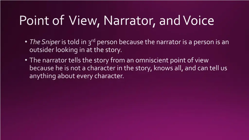 point of view narrator and voice