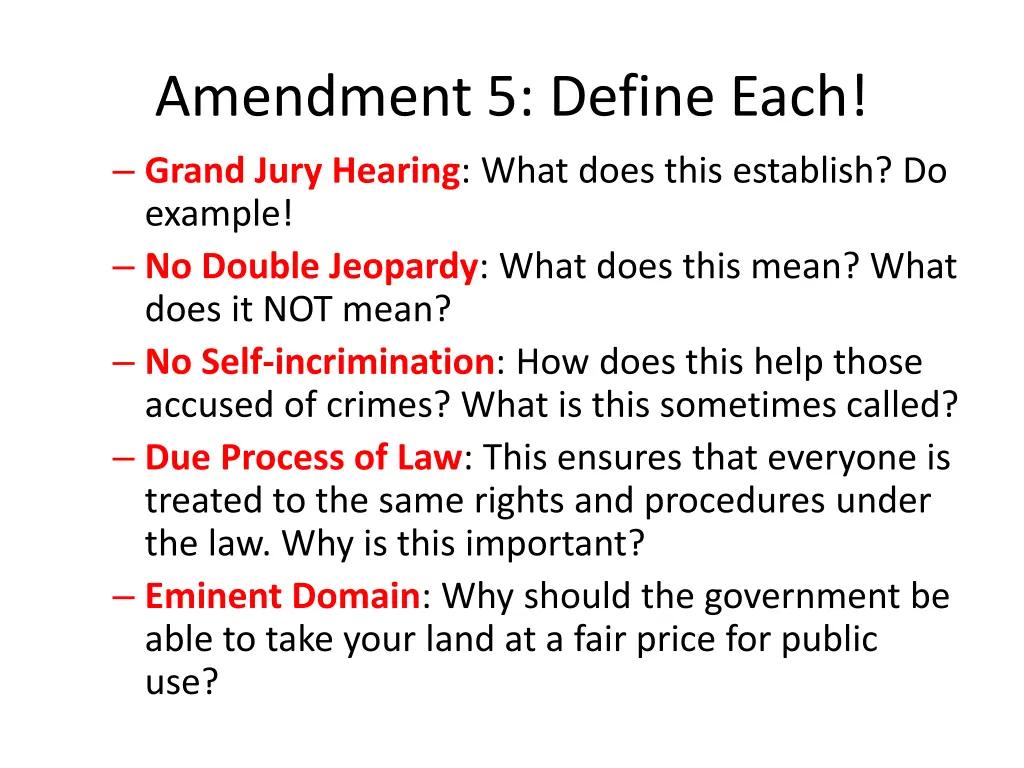 amendment 5 define each grand jury hearing what