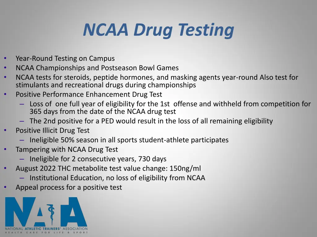 ncaa drug testing