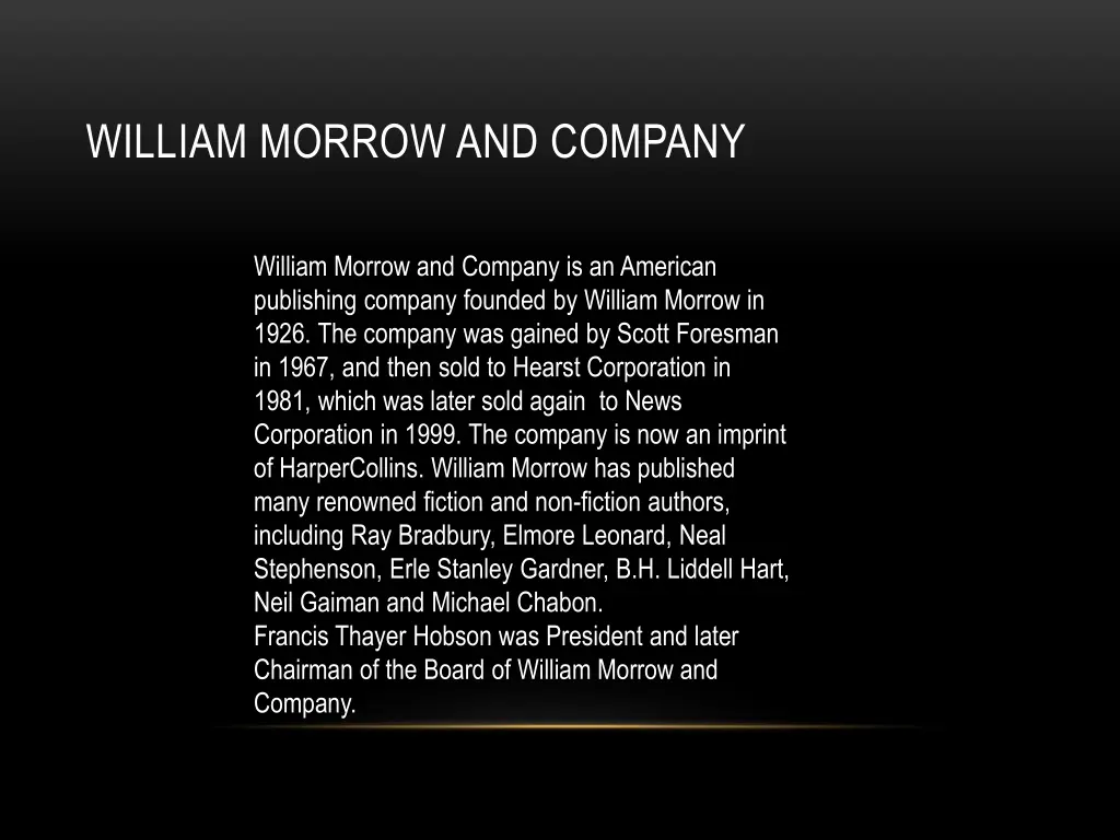 william morrow and company