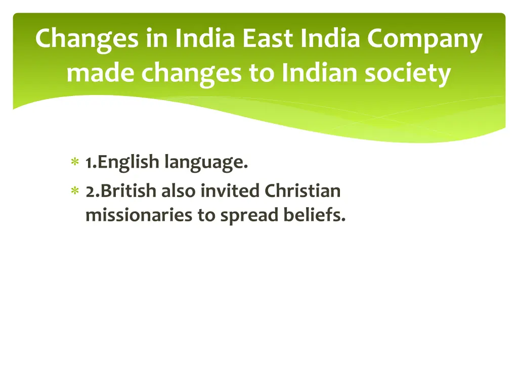 changes in india east india company made changes