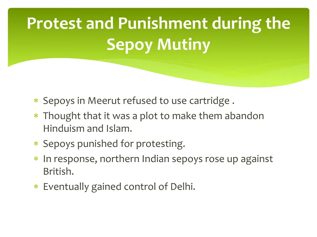 protest and punishment during the sepoy mutiny