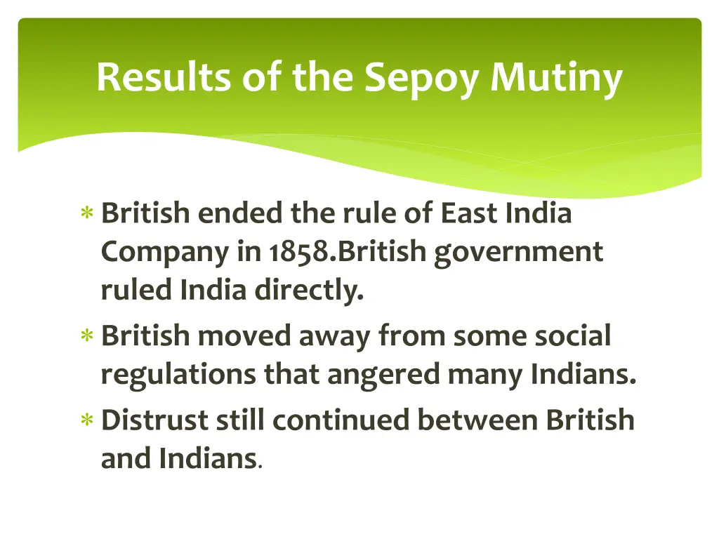 results of the sepoy mutiny