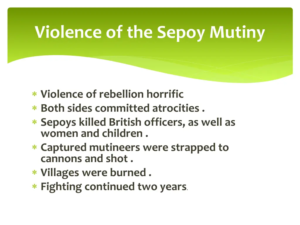 violence of the sepoy mutiny