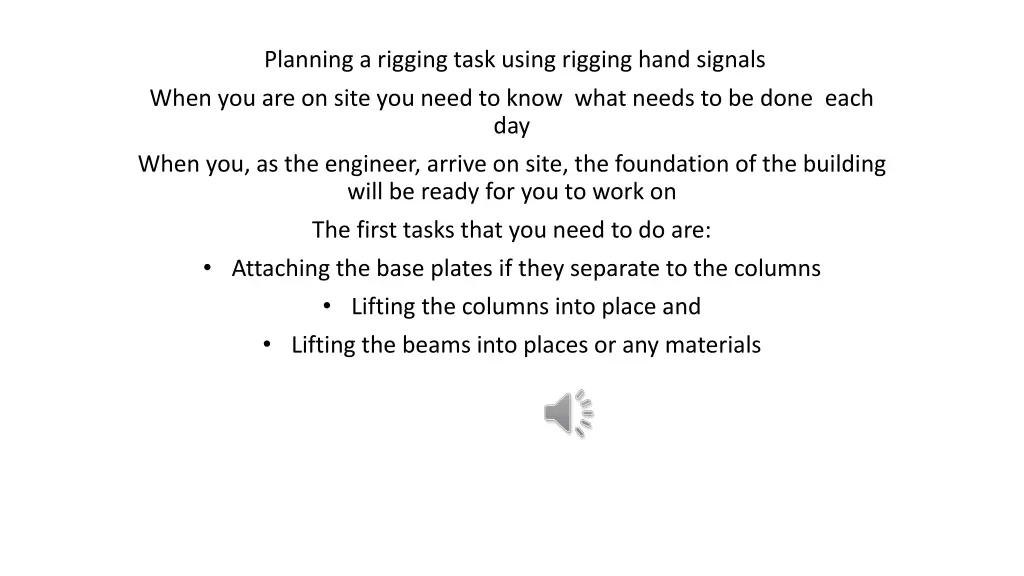 planning a rigging task using rigging hand signals