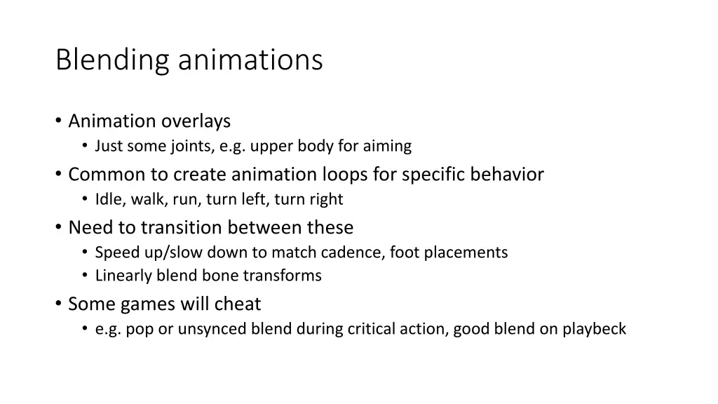 blending animations