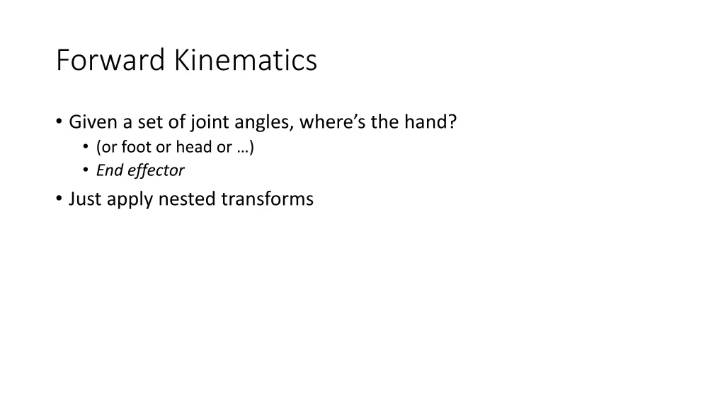 forward kinematics