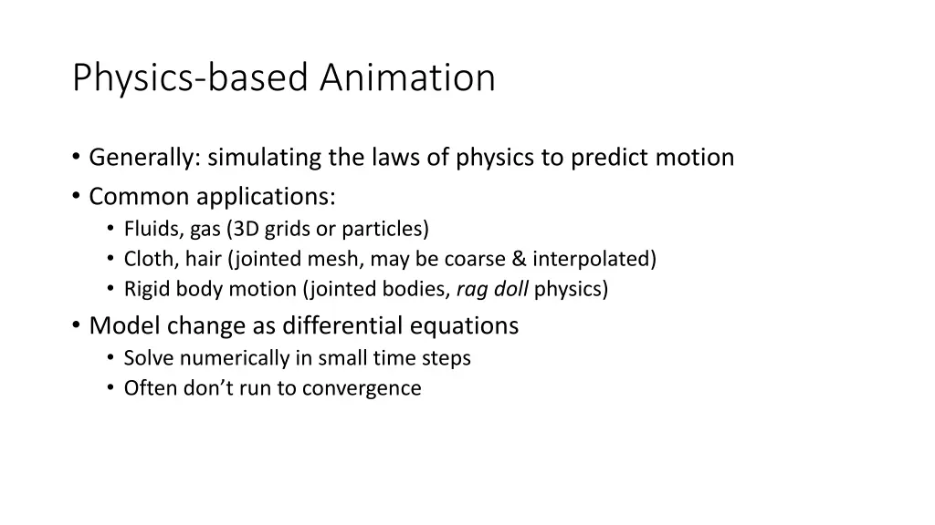 physics based animation