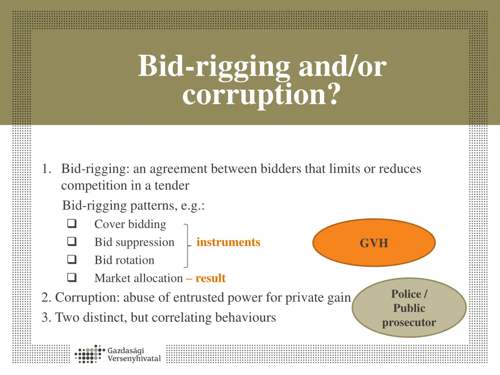 bid rigging and or corruption