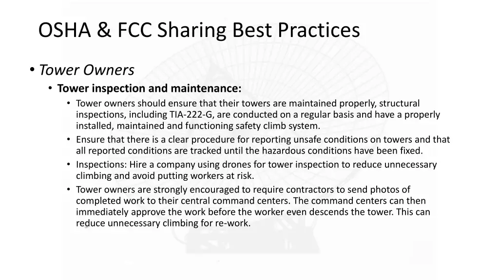 osha fcc sharing best practices 2