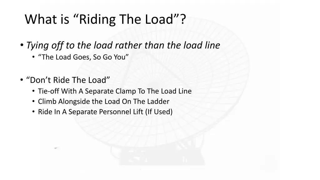 what is riding the load