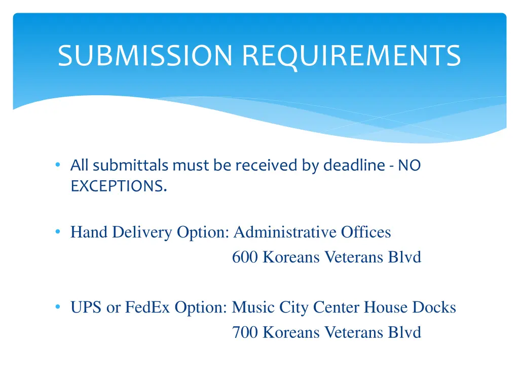 submission requirements