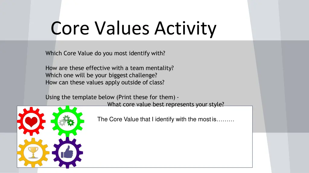 core values activity