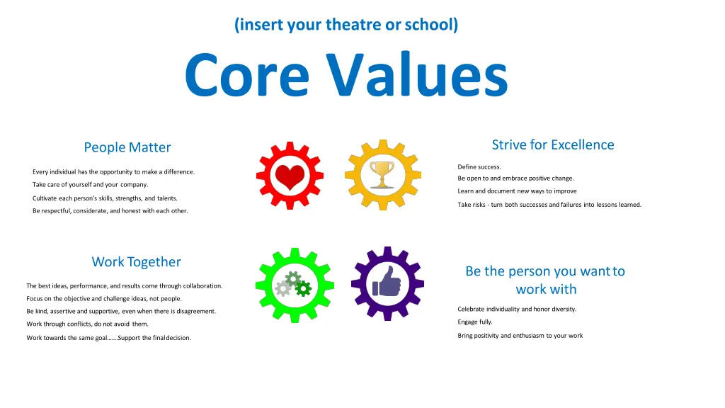 insert your theatre orschool core values